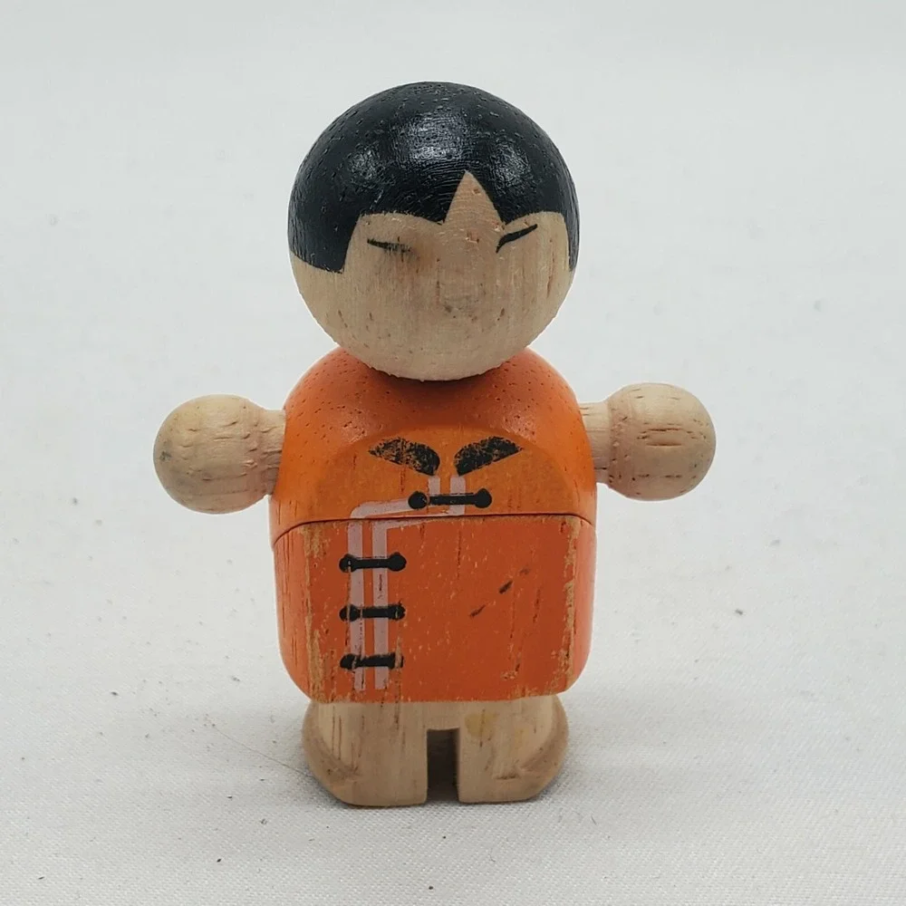 Pair Of 2 Vintage Wooden Asian Dolls Toys In Chinese Cheongsam Qipao‎ ....
